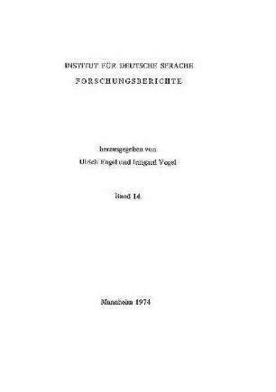 Maschinelle Textverarbeitung im Rechenzentrum des IdS