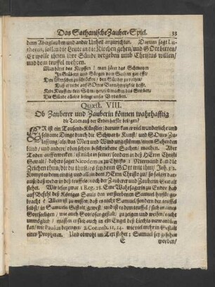 Quaest. VIII. Ob Zauberer und Zauberin können wahrhafftig die Toden auß der Erden herfür bringen?