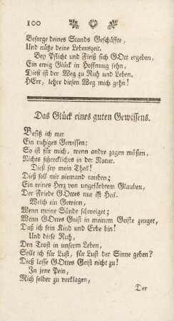 Das Glück eines guten Gewissens