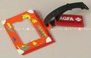 Kofferanhänger mit AGFA-Werbeaufdruck