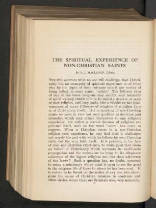The spiritual experience of non-christian saints