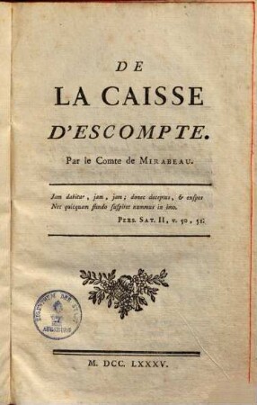 De la caisse d'escompte