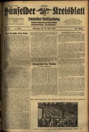 Erste Ausgabe vom Mittwoch, den 19. Juni 1935.