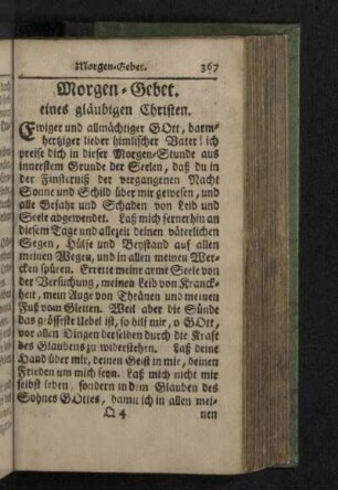 Morgen-Gebet. eines gläubigen Christen.