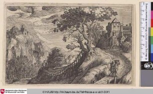 [Landschaft mit zwei Burgen; Landscape with two Castles]