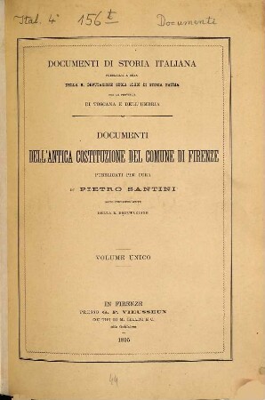 Documenti dell'antica costituzione del comune di Firenze, 1
