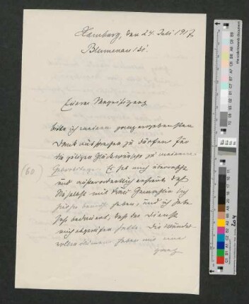 Brief an Werner von Melle