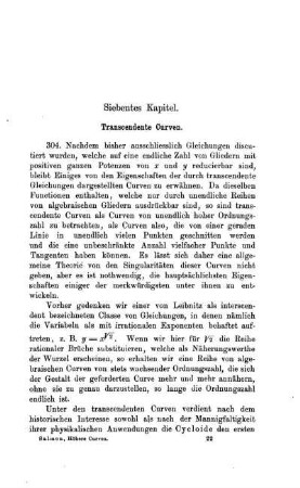 VII. Kapitel. Transcendente Curven.