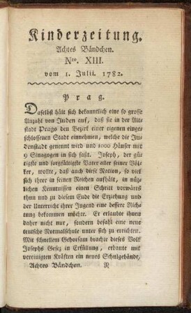 Nro. XIII. vom 1. Julii. 1782.
