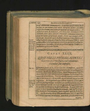 Caput XXIIX. Quod Nulli Prorsus Articuli Calvinianis vel falso, vel calumniose a nobis sint impositi.