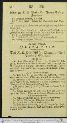 Kaiserl. Königl. Oberämter.