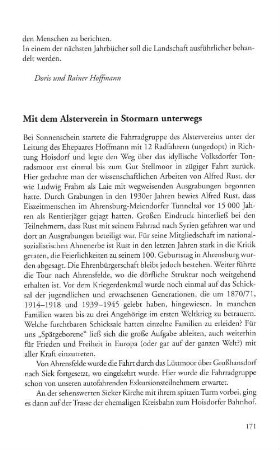 Mit dem Alsterverein in Stormarn unterwegs