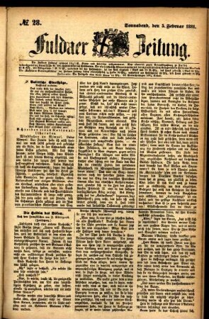 Ausgabe vom Samstag, den 05. Februar 1881.