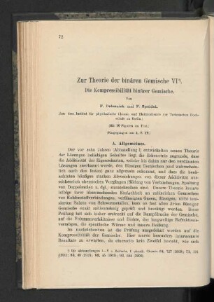 Zur Theorie der binären Gemische VI. Die Kompressibilität binärer Gemische.