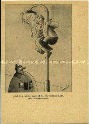 Humoristische Postkarte aus der Nachkriegszeit