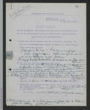 Fragebogen an die Ortsgruppen und Mitgliedsvereine des ADF - Neuhaldensleben