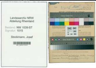 Entnazifizierung Josef Stockmann , geb. 04.03.1910 (Revierfoerster)