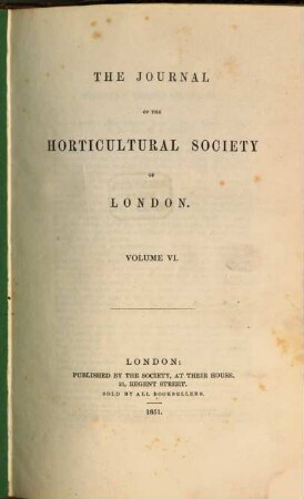 Journal of the Royal Horticultural Society, 6. 1851