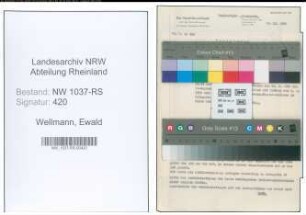 Entnazifizierung Ewald Wellmann , geb. 16.09.1909 (Inspektor)