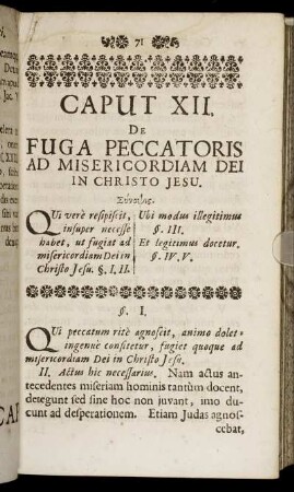Caput XII. De Fuga Peccatoris Ad Misericordiam Dei In Christo Jesu