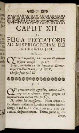 Caput XII. De Fuga Peccatoris Ad Misericordiam Dei In Christo Jesu