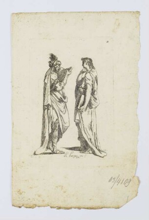 Zwei in Gewänder gekleidete Männer mit Büchern, Blatt 11 der Folge "Premier Recueill de Figures Drapées"