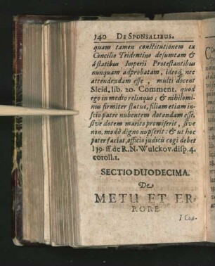 Sectio Duodecima. De Metu Et Errore.