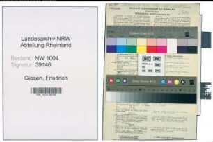 Entnazifizierung Friedrich Giesen , geb. 13.05.1900 (Studienrat)