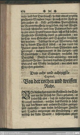 Das acht und achtzigste Capitel. Von der rothen und weissen Ruhr