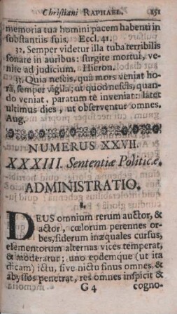 Numerus XXVII. XXXIII. Sententiae Politicae.