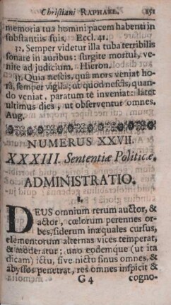 Numerus XXVII. XXXIII. Sententiae Politicae.