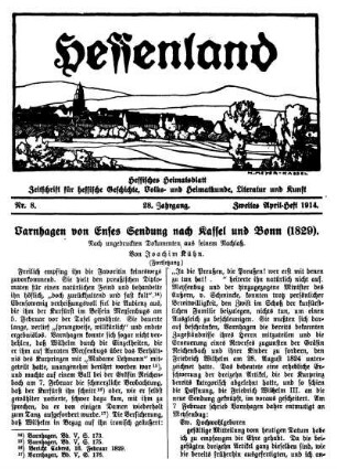 Nr. 8, Zweites April-Heft 1914