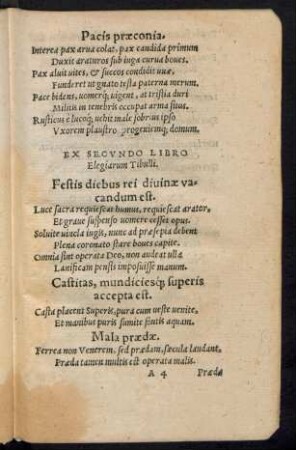 Ex Secundo Libro Elegiarum Tibulli.