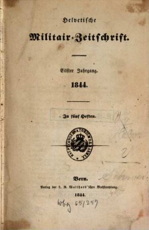 Helvetische Militärzeitschrift, 11. 1844
