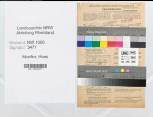 Entnazifizierung Hans Mueller, geb. 16.09.1903 (Landesinspektor)