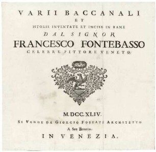Titelblatt der Folge "Varii Baccanali"
