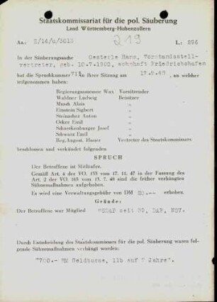 Oesterle, Hans