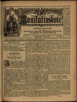 Ausgabe vom Sonntag, den 09. März 1919.