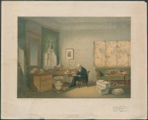 Alexander von Humboldt in seinem Arbeitszimmer