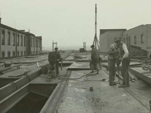 Radebeul, Überführungsbrücke für die Reichsautobahn im Bau
