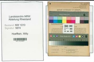 Entnazifizierung Willy Hoeffken , geb. 10.10.1905 (Drogist)