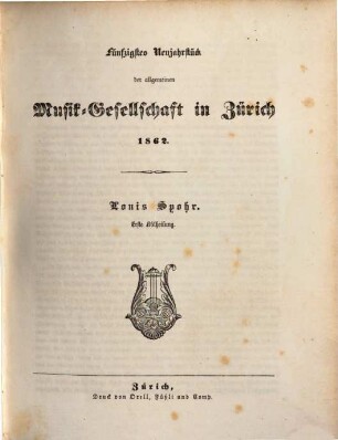 Neujahrstück der Allgemeinen Musik-Gesellschaft in Zürich, 50. 1862