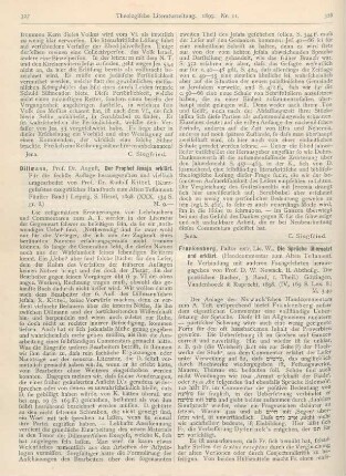 328-331 [Rezension] Frankenberg, Wilhelm, Die Sprüche übersetzt und erklärt