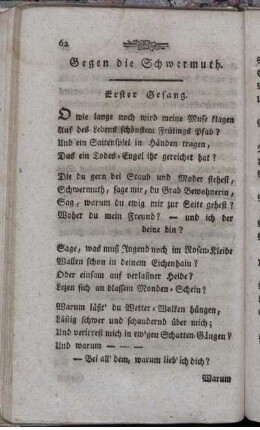 Gegen die Schwermuth