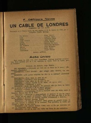 Un cable de Londres : comedia en un acto