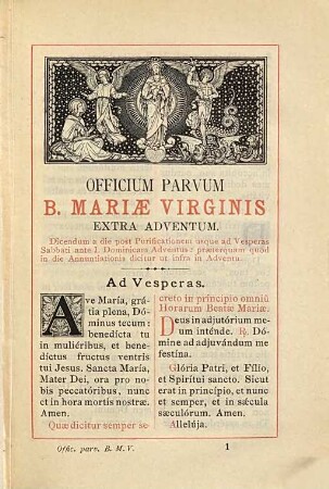 Officium parvum Beatae Mariae Virginis et officium defunctorum : cum septem psalmis poenitentialibus et litaniis sanctorum S. Pii V. Pontificis Maximi iussu edita, Clementis VIII. et Urbani VIII. auctoritate recognita