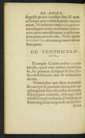 De Ventriculo ...
