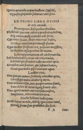 Ex ... Libro Ovidii de arte amandi.