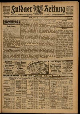 Zweite Ausgabe vom Mittwoch, den 08. Juli 1903.