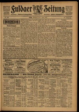 Zweite Ausgabe vom Mittwoch, den 08. Juli 1903.